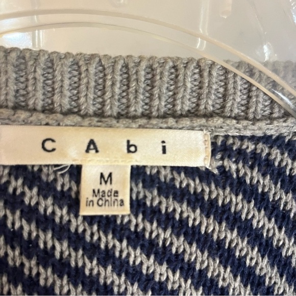 CAbi Style #467 Color Block Blanket Cardigan Sweater Gray & Navy Sz M - Picture 10 of 11